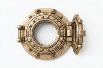 Obraz premium Ornate brass porthole, open