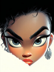 Illustrative Woman Face - Close Up
