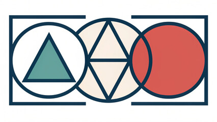 Abstract geometric logo depicting a green triangle in a circle, a white triangle, and a red circle, all framed by squares. The design conveys a modern and creative aesthetic.

