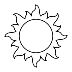 Flat Sun Icon – Summer Weather Symbol in Minimal Style	
