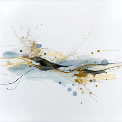 Sophisticated abstract art on white paper, visualizing a calm and elegant jazz melody