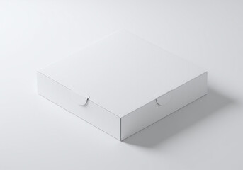 Naklejka premium Clean White Box Mockup Package Delivery Container Design Square Shape