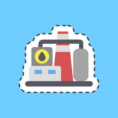Fototapeta premium Cutting line sticker refinery. Oil Industry elements.