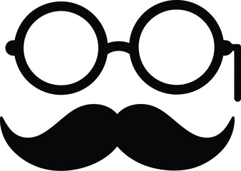Vintage mustache glasses icon