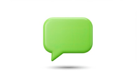 3D Vector Chat Bubble Icon with Minimal Drop Shadow