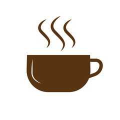 Minimal brown coffee cup silhouette