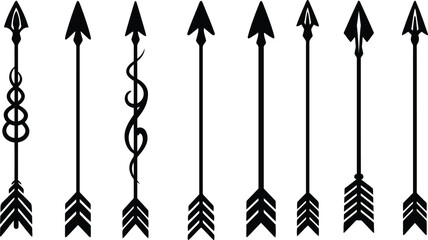 Boho arrow collection hand drawn tribal design elements