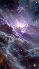 Cosmic nebula, swirling clouds of gas and dust