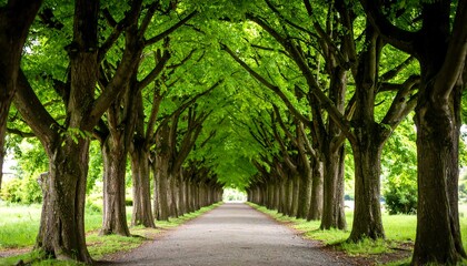 Lush tree-lined avenue