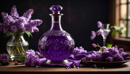lavender with purple  bottle 