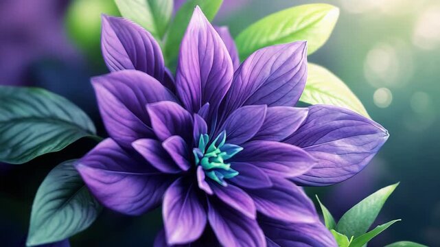 Purple dahlia blooming in soft sunlight, botanical beauty