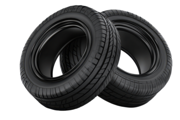 High-quality car tires displayed against a clean white background showcasing their tread design and structure for automotive purposes