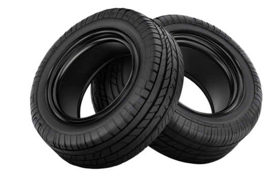 High-quality car tires displayed against a clean white background showcasing their tread design and structure for automotive purposes