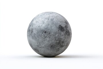 Gray moon sphere on white background (1)