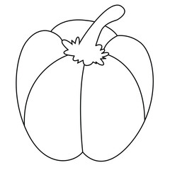 Cute cartoon hand drawn vector capsicum outline.