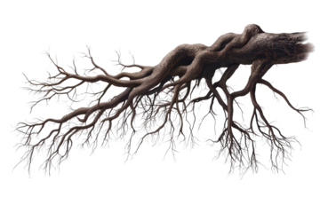 Explore the intricate network of roots showcasing the beauty and complexity of nature's underground systems in this stunning visual representation