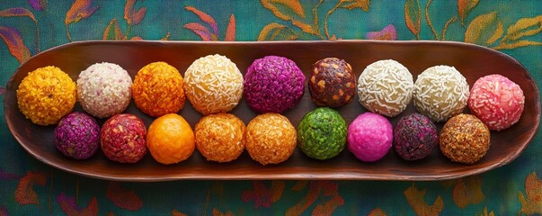 Celebrate Makar Sankranti, Pongal, and Uttarayan with Tilgul laddu treats, symbolizing cultural festivities and traditional culinary delights, Generative AI