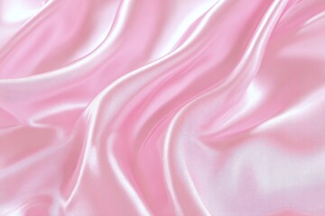 Close-up of soft, flowing pink satin fabric (2)