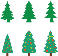 Christmas Tree icon set.Pixel Perfect. For Mobile and Web. Contains such icons as Christmas Tree, Nature, Holiday, Christmas, Pine Tree, Winter.Vector illustration of pine silhouette.