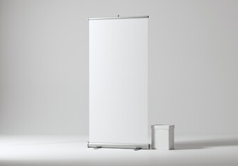 Blank Roll Up Banner Stand White Background Presentation