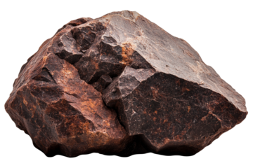 Rock formation with rough texture and angular surfaces.