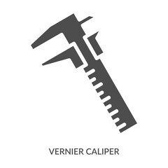 Vernier Caliper Icon Line Style. Design Vector Illustration