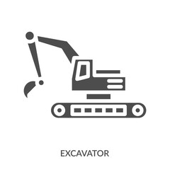 Excavator Icon Line Style. Design Vector Illustration
