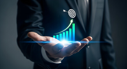 A human hand holds a glowing red system warning sign, a futuristic concept of cybersecurity alerts and digital threats.