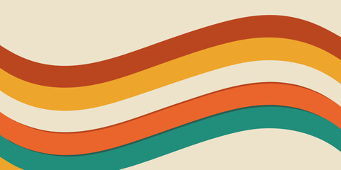 Obraz premium retro wavy stripes muted seventies colors