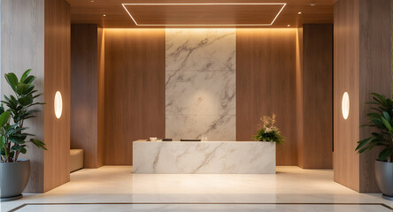 Modern Marble Reception Area