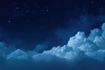 Vast, starry night sky, soft clouds