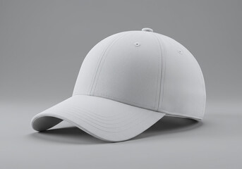 Fototapeta premium White Baseball Cap Mockup Isolated on Gray Background