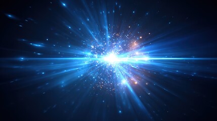 Fototapeta premium Dynamic Abstract Light Explosion: Energetic Burst of Light and Color in Deep Space