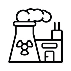 A line style icon of nuclear plant, easy to edit design