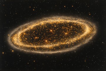 Swirling galaxy shaped like a brain neurons firing across the stars synaptic pathways glowing like constellations symbolizing the cosmic nature of consciousness and science