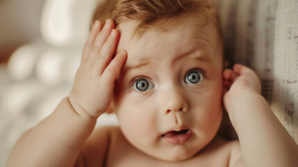 驚く愛らしい赤ちゃん三 - Generative AI