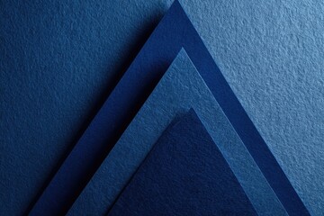 Abstract layered triangles in deep blue tones