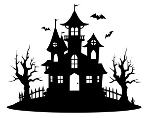 Hunted house icon,Halloween Hunted house  silhouette vector