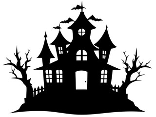 Hunted house icon,Halloween Hunted house  silhouette vector