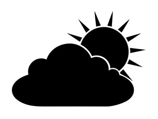 sun behind cloud weather forecast sign   silhouette vector