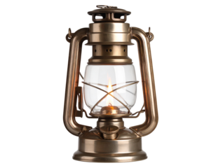 Modern Electric Hurricane Lamp with LED Light, isolated on a transparent background.