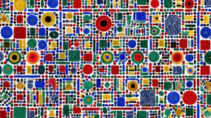Colorful geometric mosaic pattern