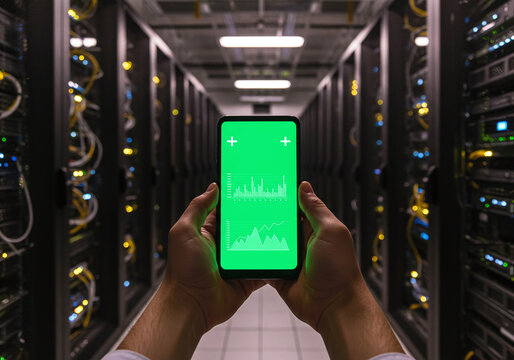 Data Center Analytics on Smartphone with Green Screen Display - Powered by Adobe
