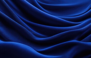 Fototapeta premium Deep blue fabric drapes in soft folds (1)