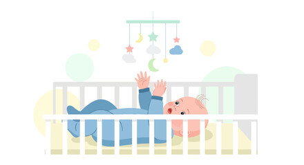 Fototapeta premium Baby's Early Development Captivating Glimpse Of Infancy And Growth In Comfort