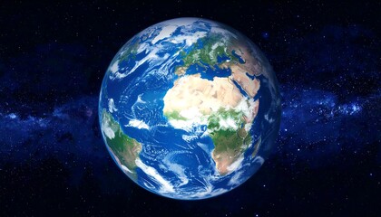 Earth from space A vibrant view of our planet with surrounded by the cosmos.