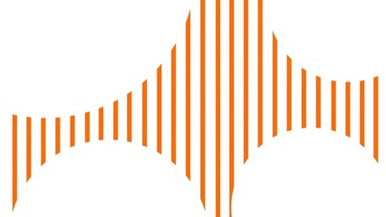 Abstract sound wave visualization with vertical orange and blue lines