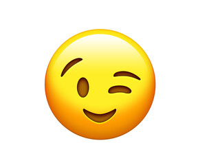 Yellow smiley face and single wink icon