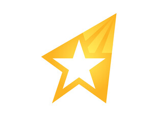 Gradient yellow cartoon styled stylized  star icon