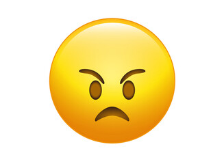 Gradient yellow angry, upset, disappointed face icon